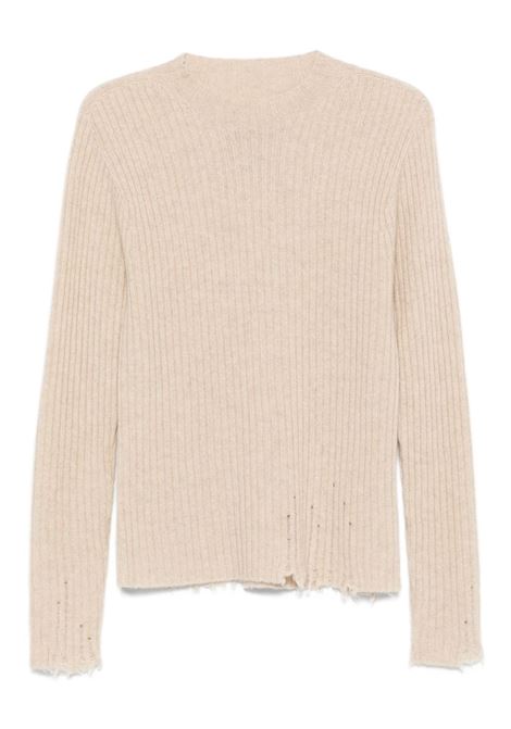 maglia a coste donna beige chiaro UMA WANG | UK7150UW200